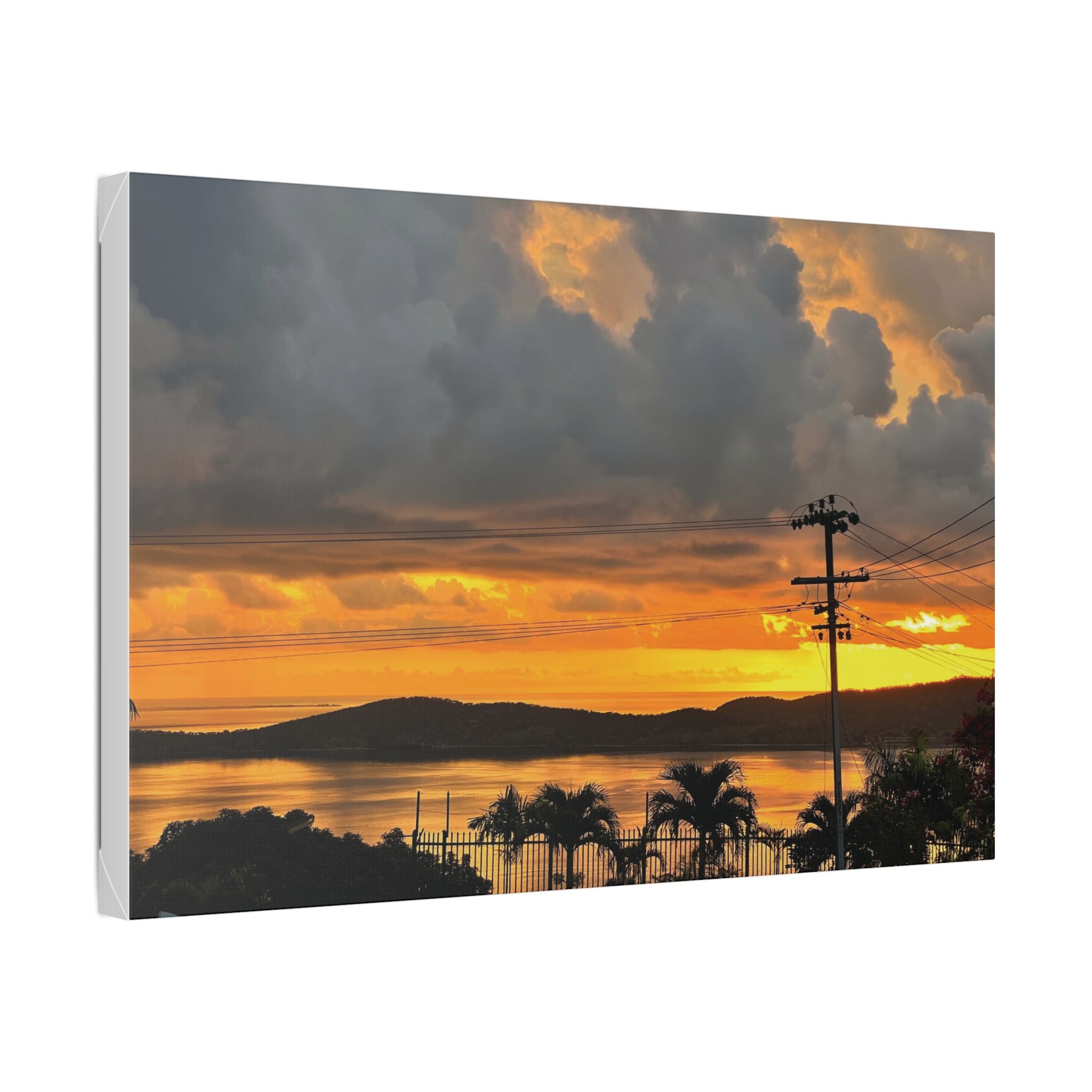 Sunset Harbor Port Moresby Canvas - Tropical Coastal Landscape Stretched Wall Art