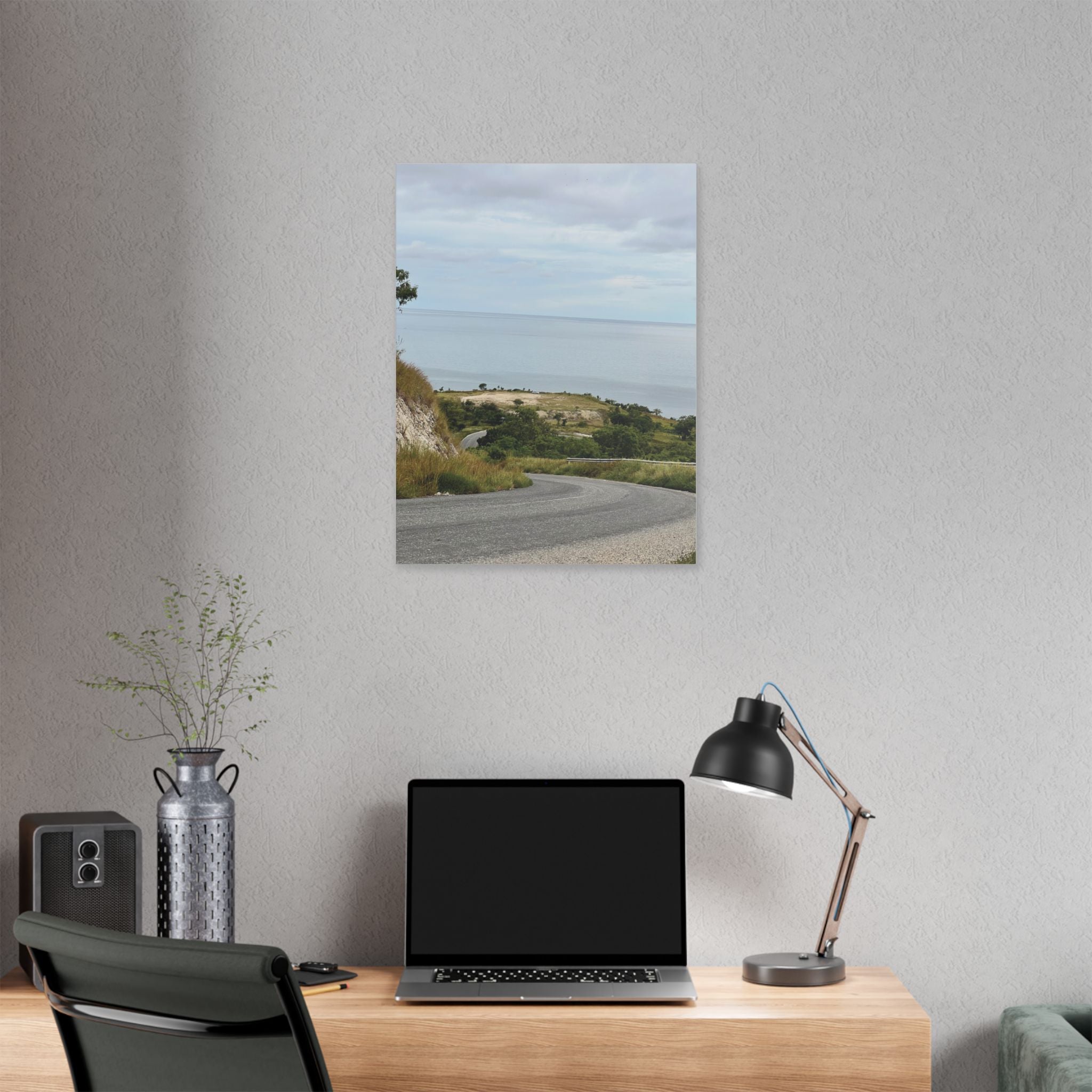 Coastal Road Canvas Print — Serene Seaside Landscape Wall Art