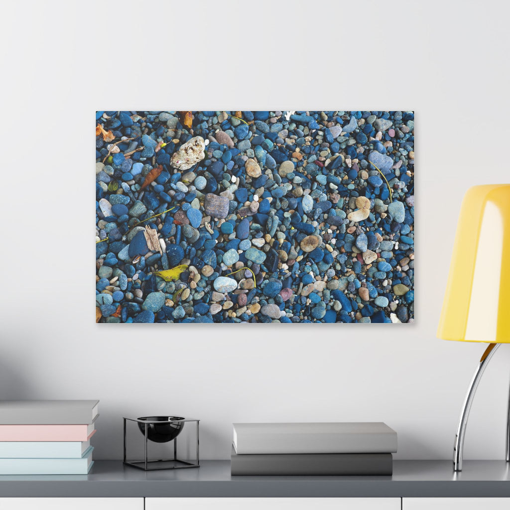 Blue Pebble Beach Rabaul Canvas Print — Coastal Wall Art