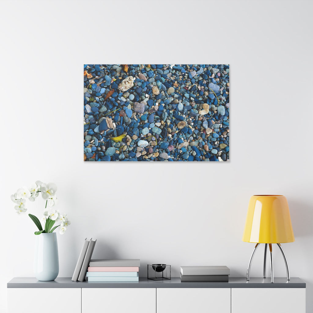 Blue Pebble Beach Rabaul Canvas Print — Coastal Wall Art