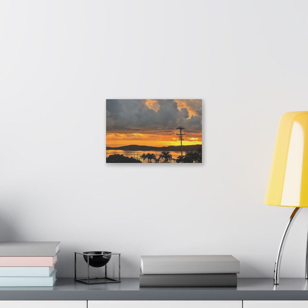 Sunset Harbor Port Moresby Canvas - Tropical Coastal Landscape Stretched Wall Art