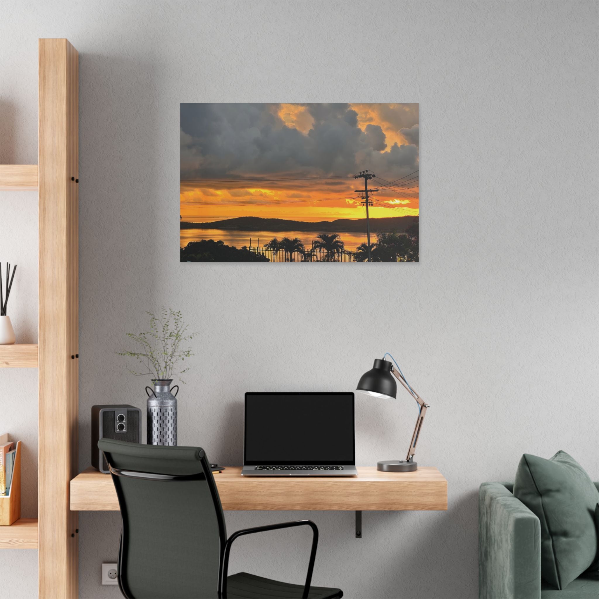 Sunset Harbor Port Moresby Canvas - Tropical Coastal Landscape Stretched Wall Art