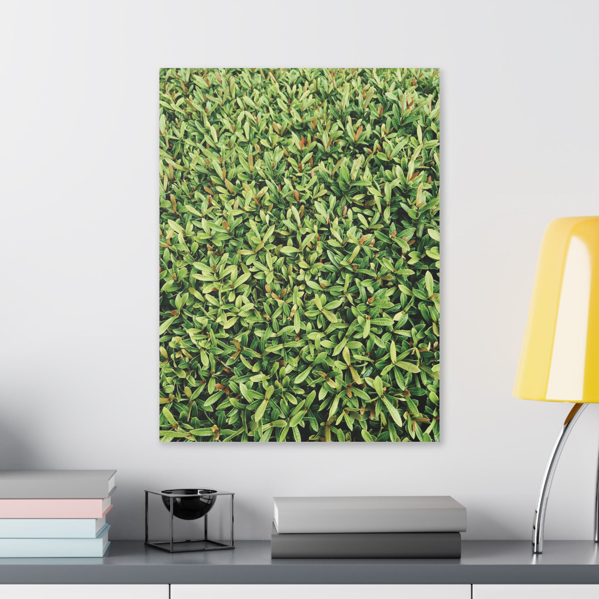 Green Hedge Canvas Wall Art — Botanical Stretched Canvas Print