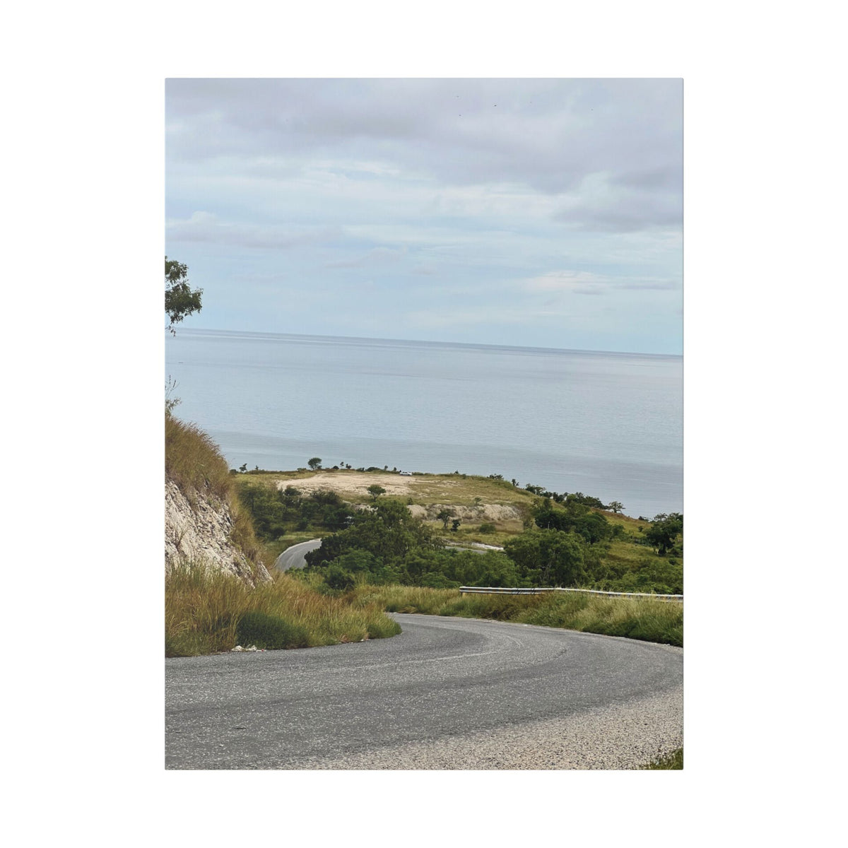 Coastal Road Canvas Print — Serene Seaside Landscape Wall Art