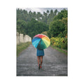 Rainbow Umbrella Gamata Street Nonga Rabaul Canvas Print — Colorful Walk Wall Art