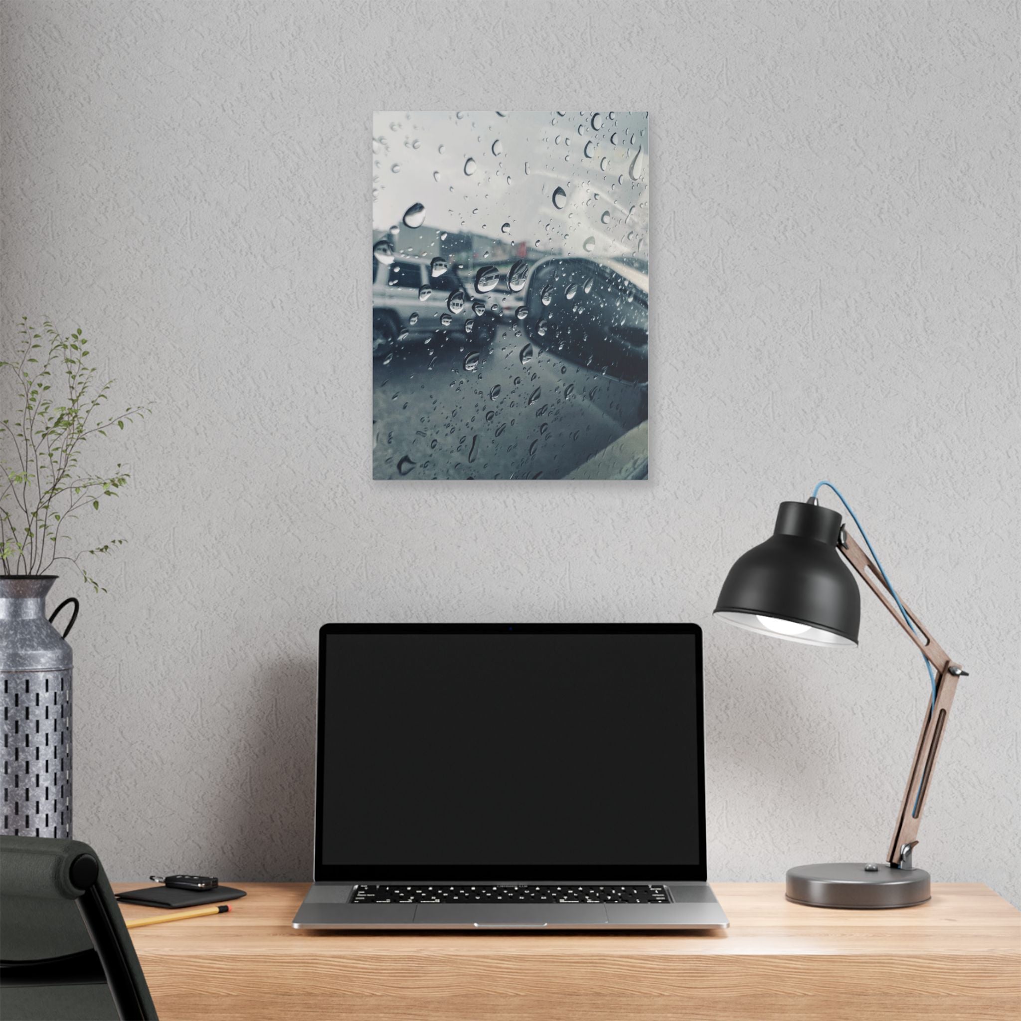 Rainy Window Car Photo Canvas