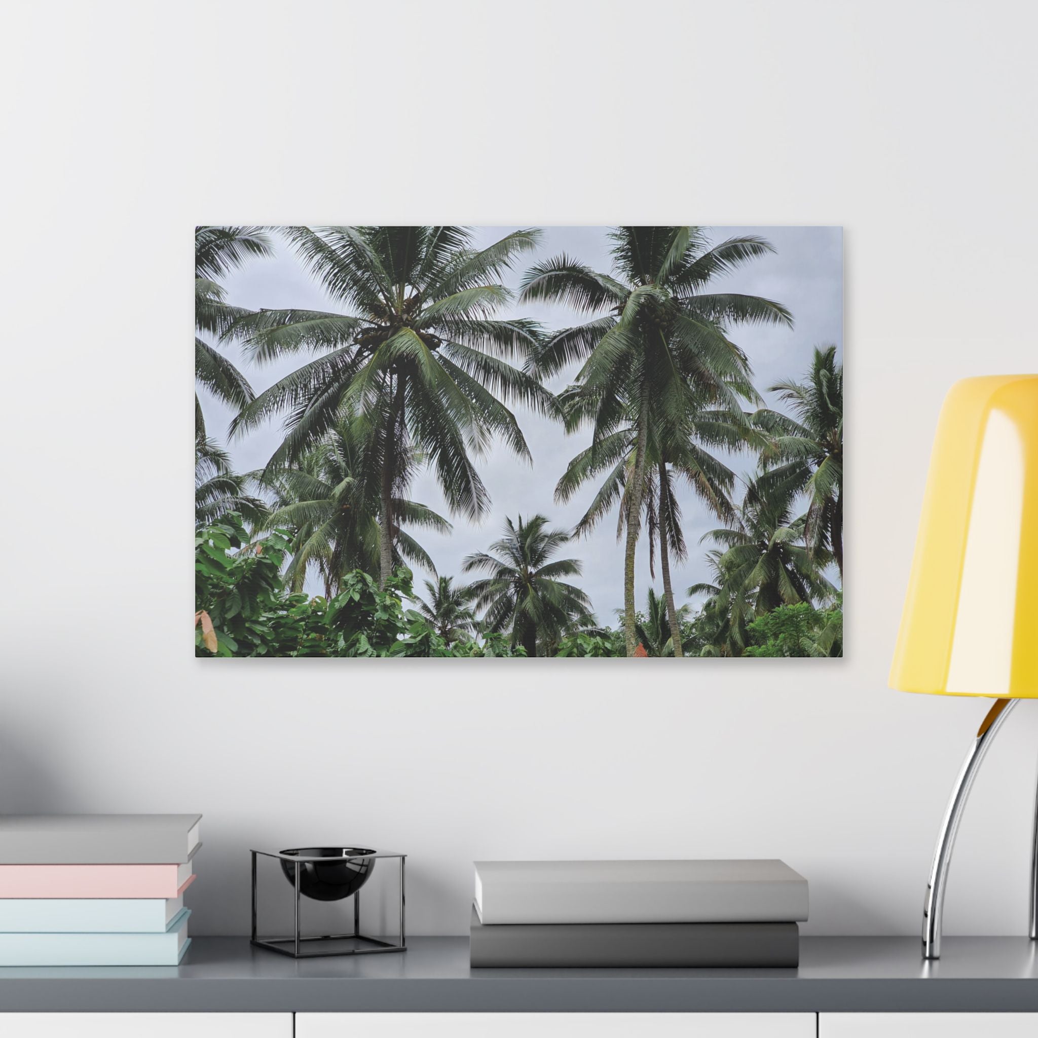 Coconut Palm Tree Rabaul Stretched Canvas – Coastal Wall Art for Home & Beach Decor