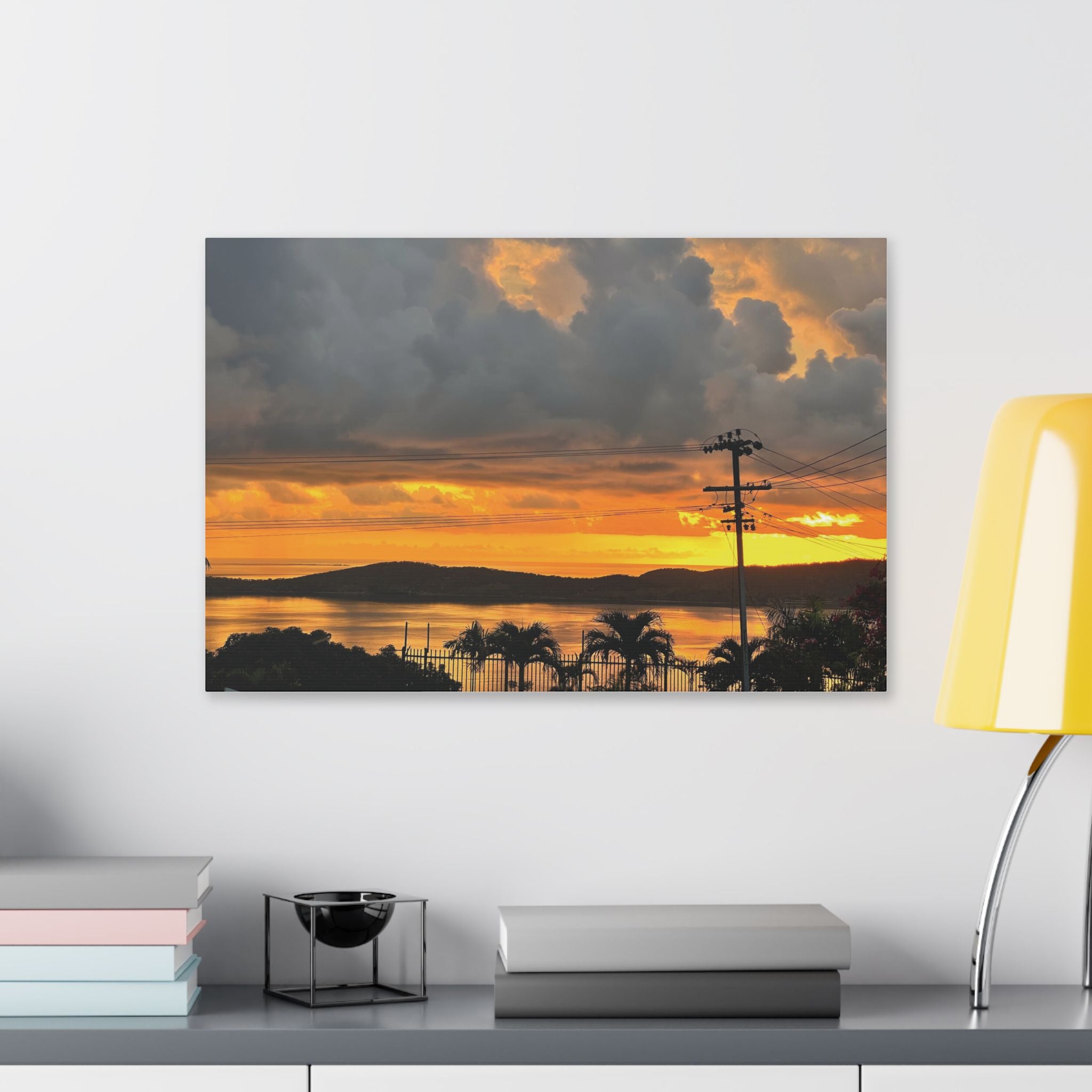 Sunset Harbor Port Moresby Canvas - Tropical Coastal Landscape Stretched Wall Art