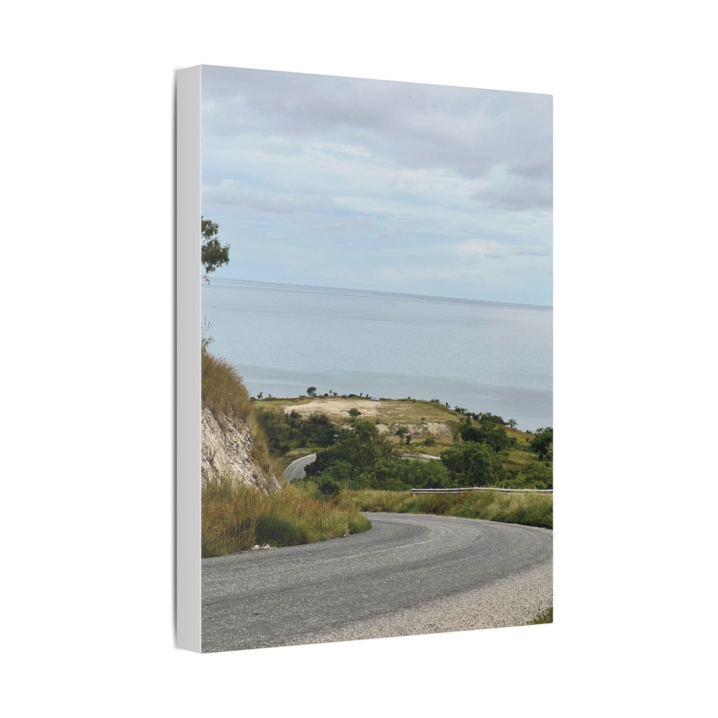 Coastal Road Canvas Print — Serene Seaside Landscape Wall Art