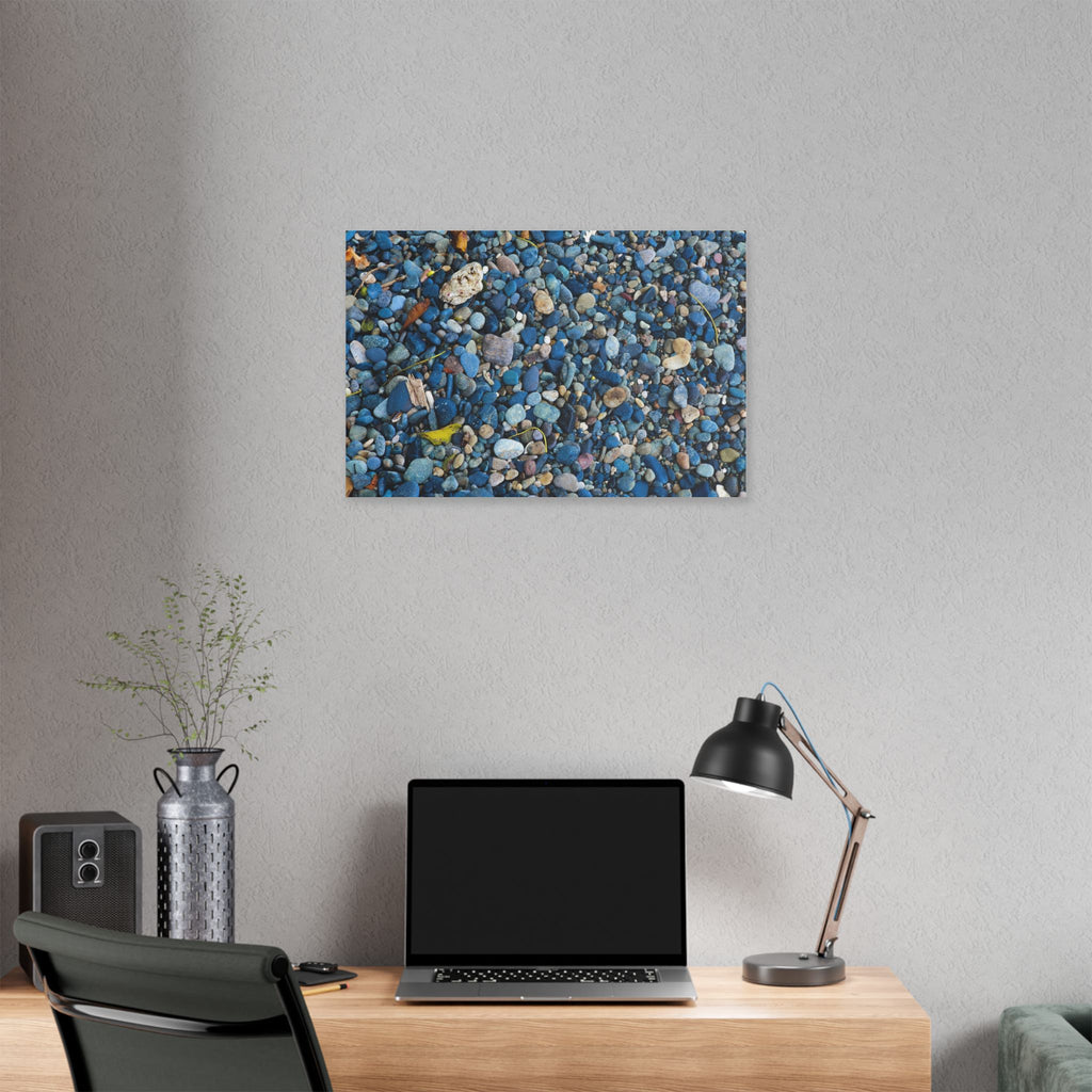 Blue Pebble Beach Rabaul Canvas Print — Coastal Wall Art