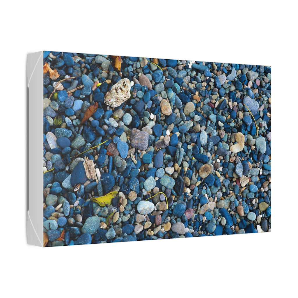 Blue Pebble Beach Rabaul Canvas Print — Coastal Wall Art