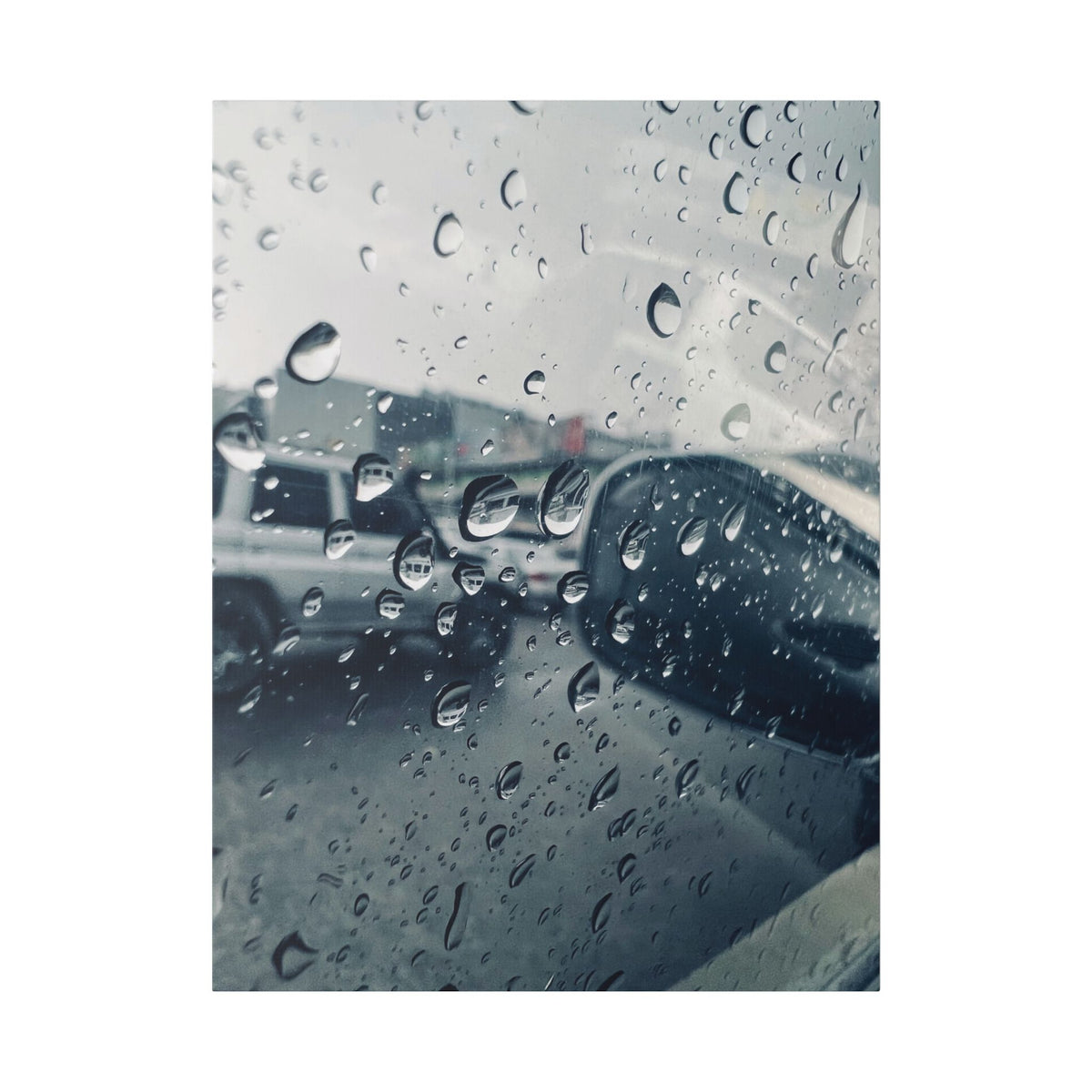 Rainy Window Car Photo Canvas