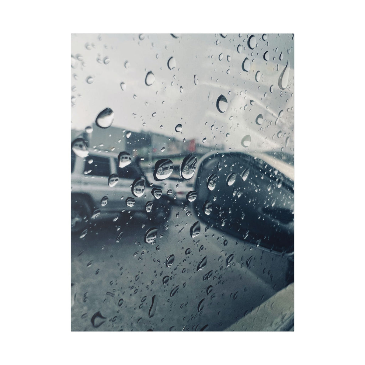 Rainy Window Car Photo Canvas