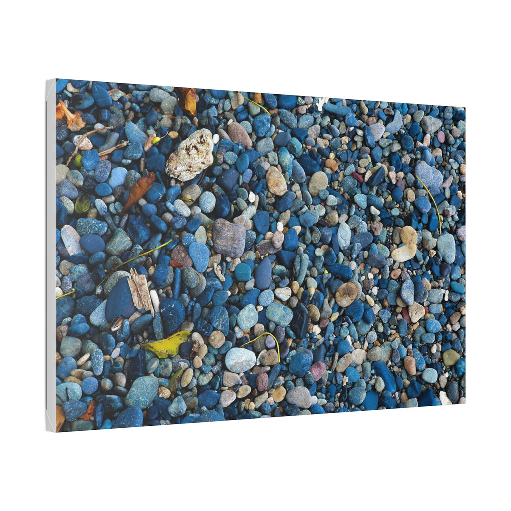 Blue Pebble Beach Rabaul Canvas Print — Coastal Wall Art