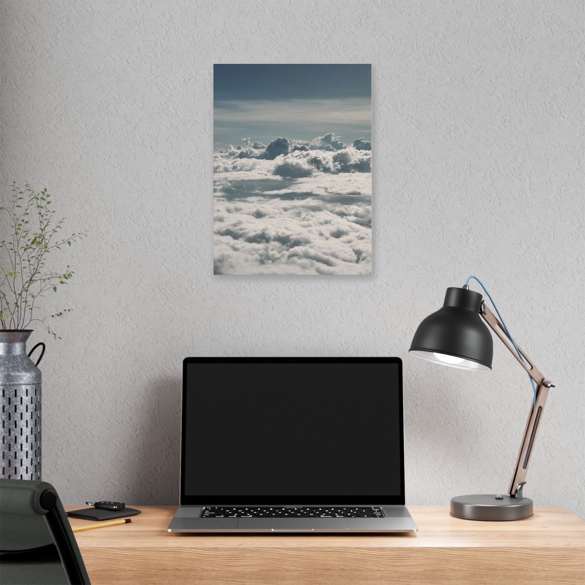 Cloudscape Stretched Canvas Wall Art — Serene Aerial Sky Print