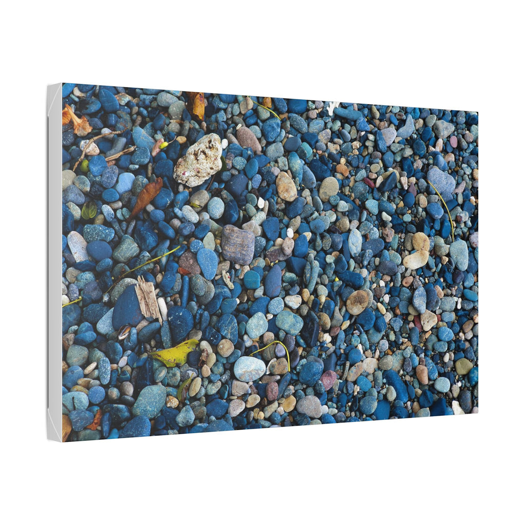 Blue Pebble Beach Rabaul Canvas Print — Coastal Wall Art