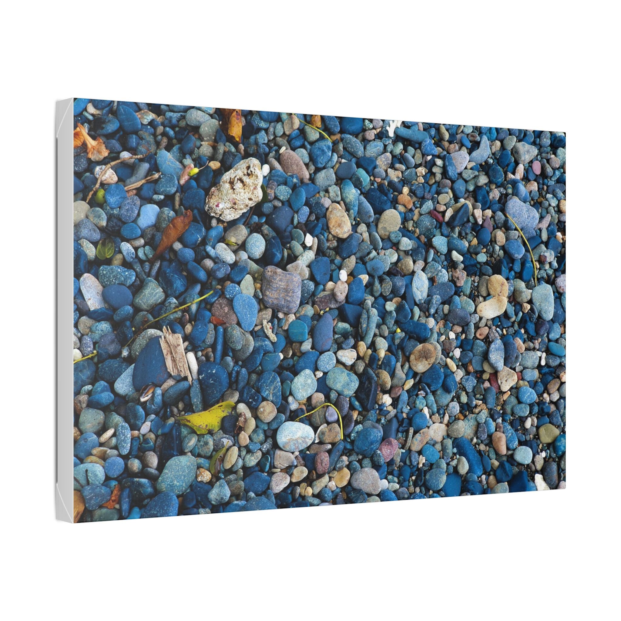 Blue Pebble Beach Rabaul Canvas Print — Coastal Wall Art