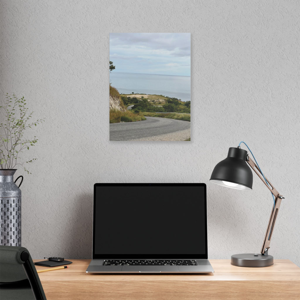 Coastal Road Canvas Print — Serene Seaside Landscape Wall Art