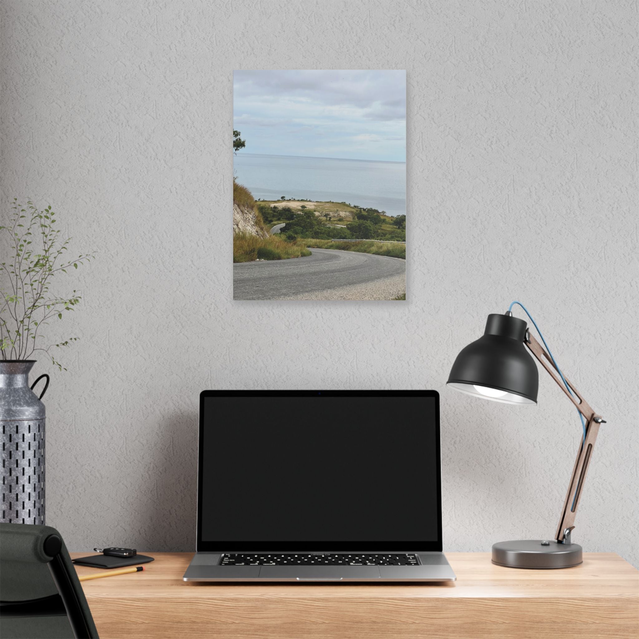 Coastal Road Canvas Print — Serene Seaside Landscape Wall Art