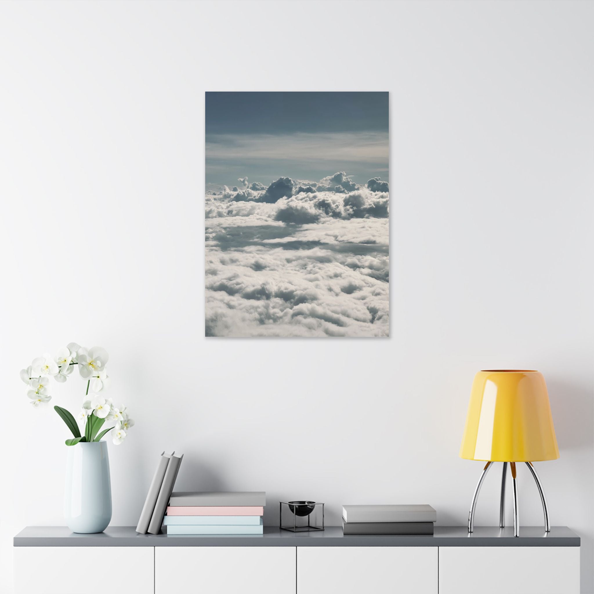 Cloudscape Stretched Canvas Wall Art — Serene Aerial Sky Print