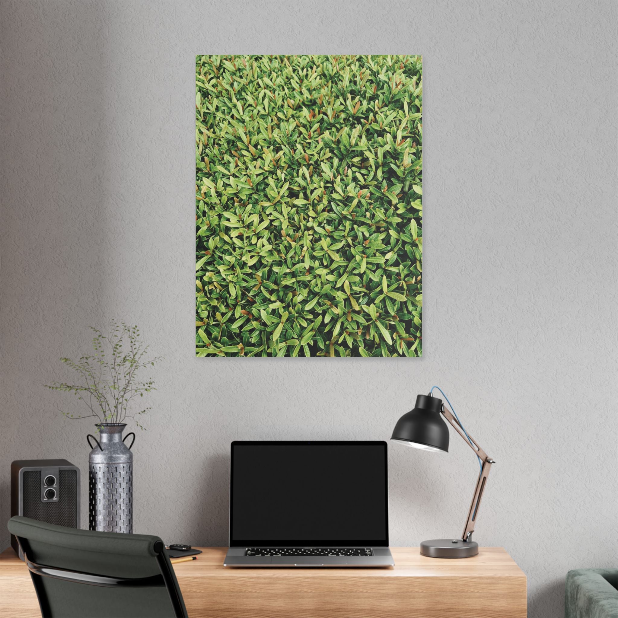 Green Hedge Canvas Wall Art — Botanical Stretched Canvas Print