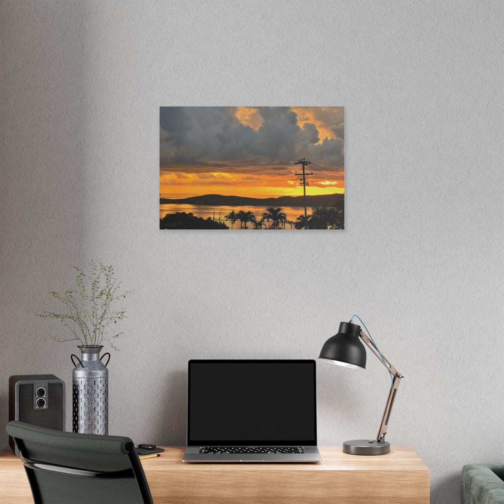 Sunset Harbor Port Moresby Canvas - Tropical Coastal Landscape Stretched Wall Art