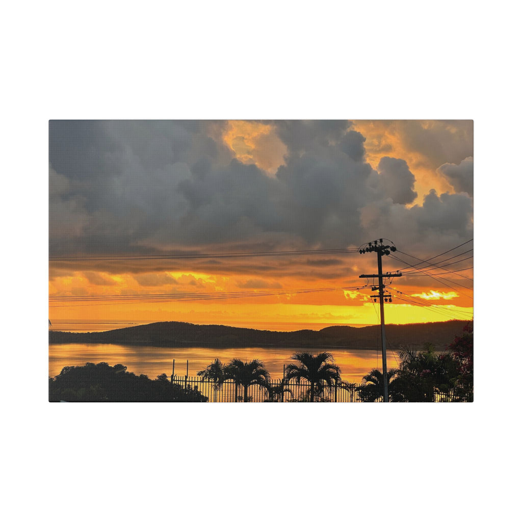 Sunset Harbor Port Moresby Canvas - Tropical Coastal Landscape Stretched Wall Art