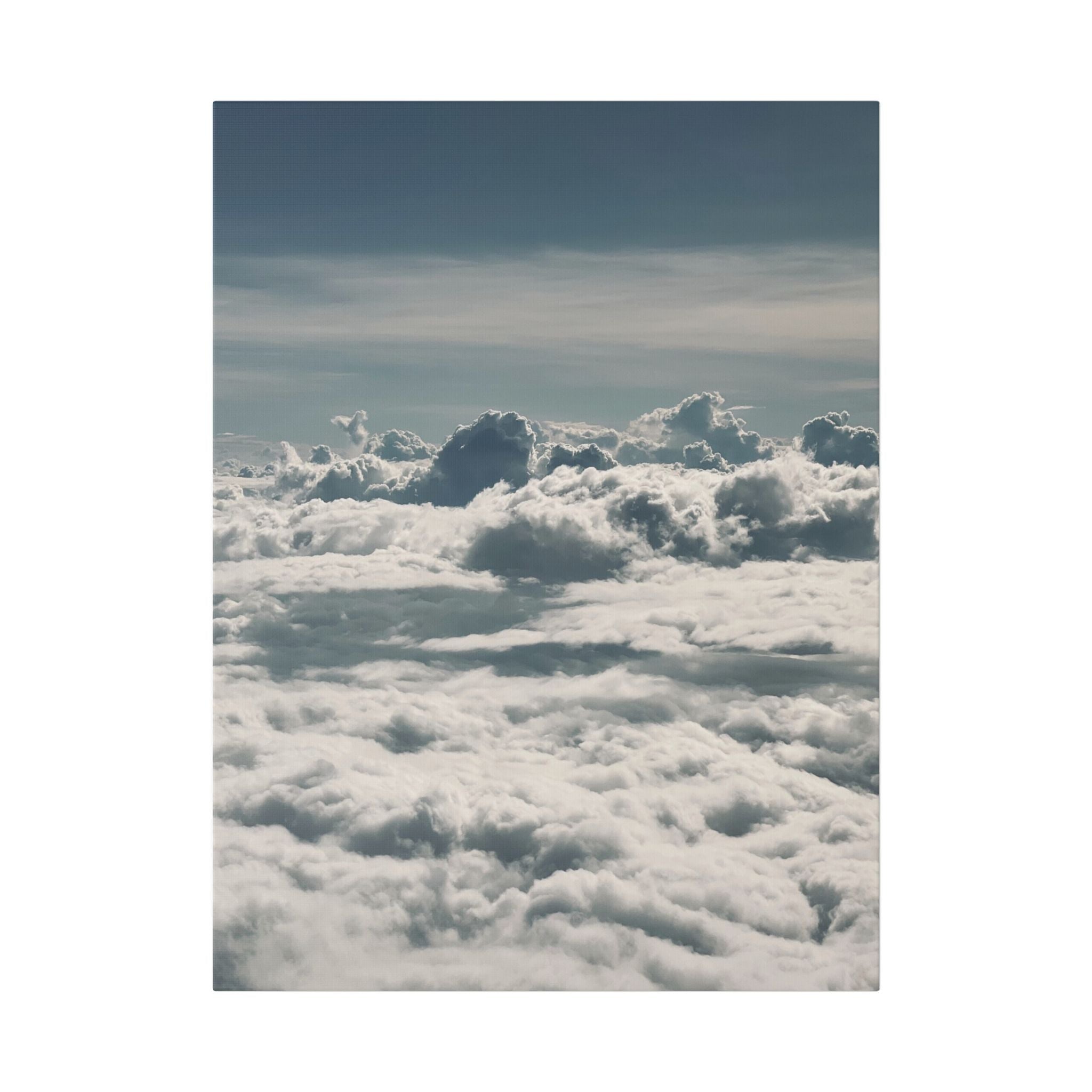 Cloudscape Stretched Canvas Wall Art — Serene Aerial Sky Print