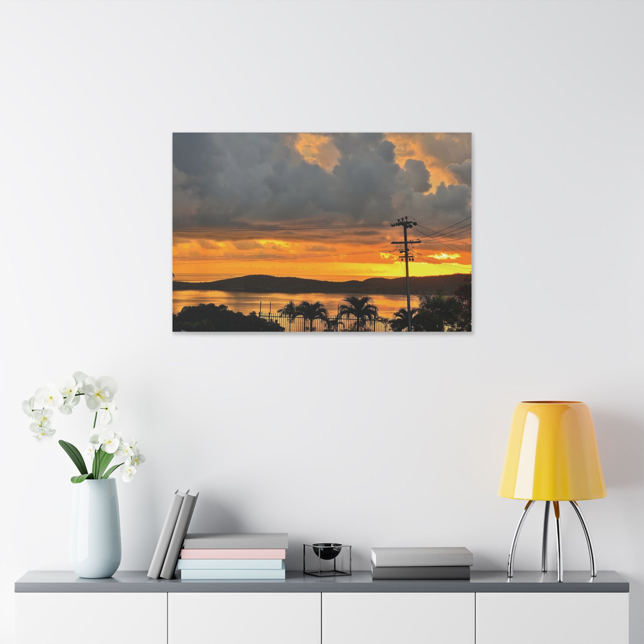 Sunset Harbor Port Moresby Canvas - Tropical Coastal Landscape Stretched Wall Art