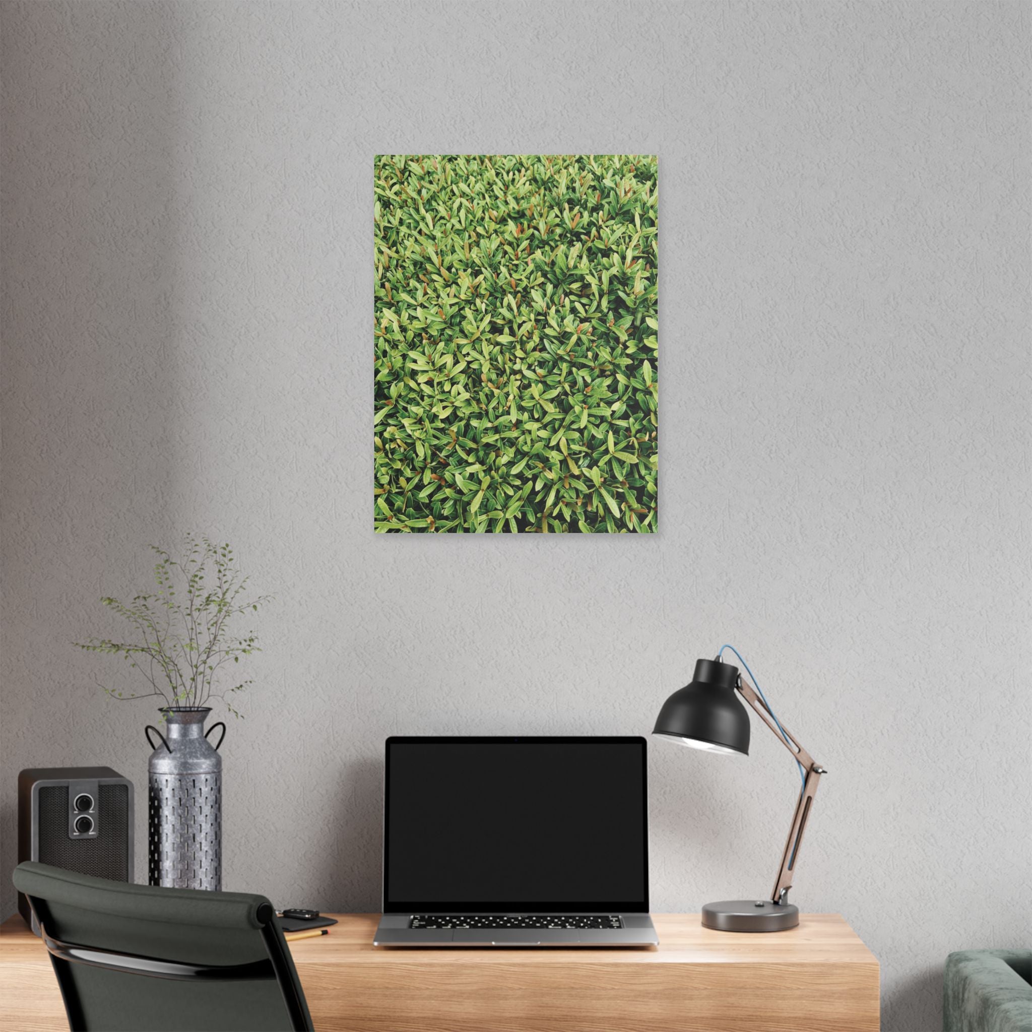 Green Hedge Canvas Wall Art — Botanical Stretched Canvas Print