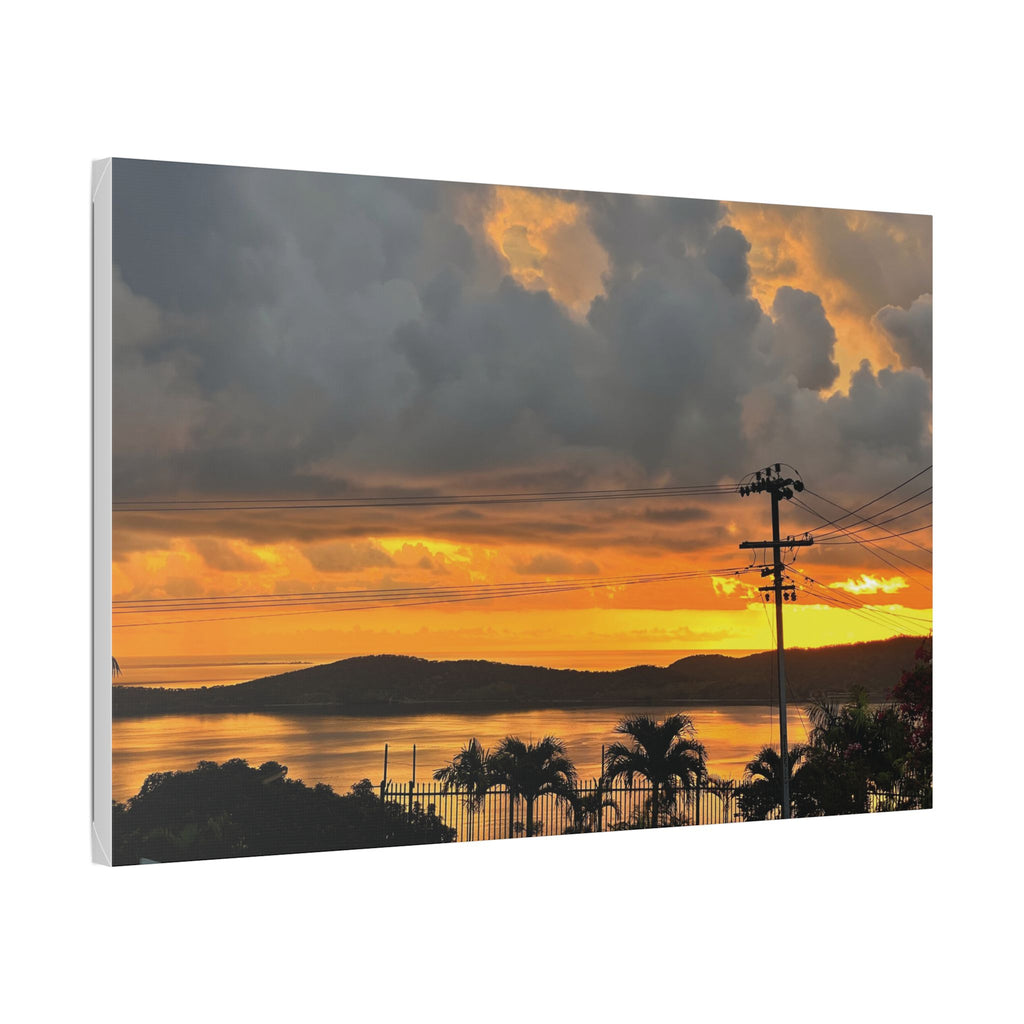 Sunset Harbor Port Moresby Canvas - Tropical Coastal Landscape Stretched Wall Art