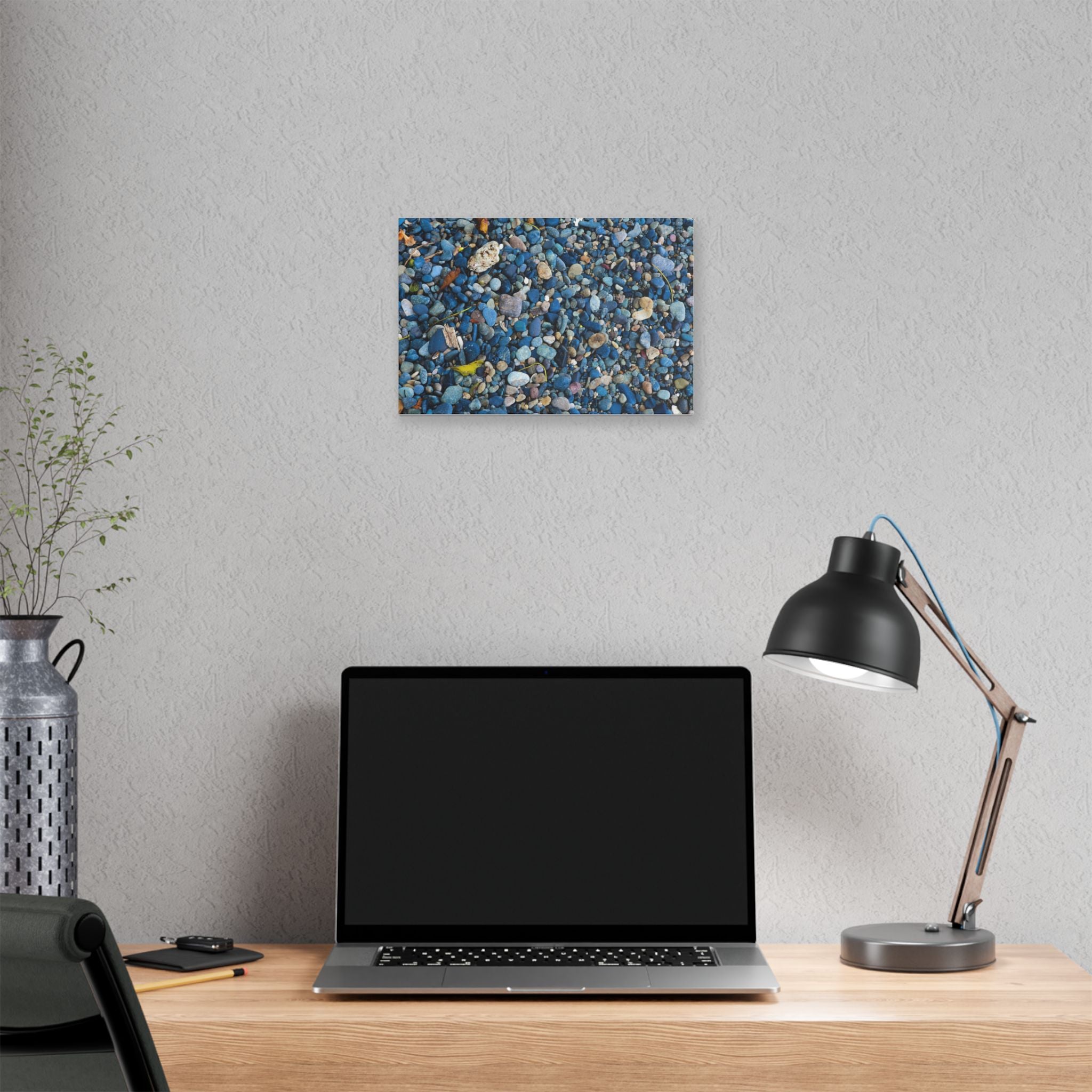 Blue Pebble Beach Rabaul Canvas Print — Coastal Wall Art