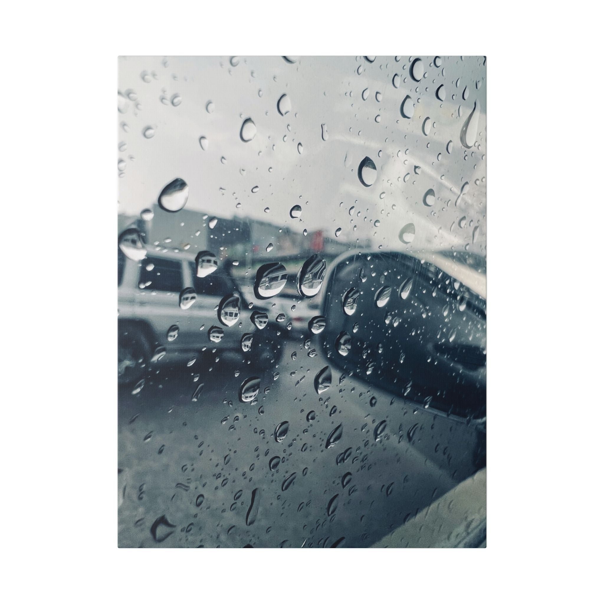 Rainy Window Car Photo Canvas