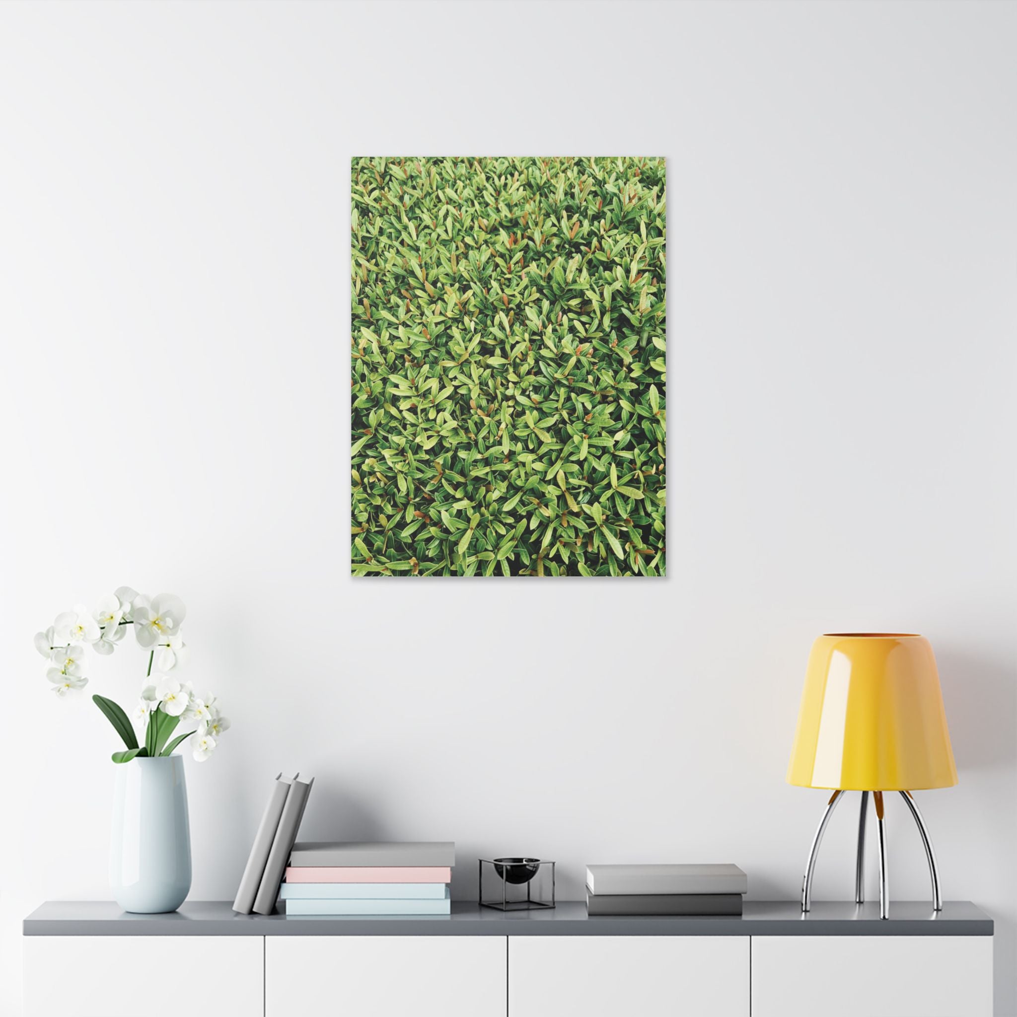Green Hedge Canvas Wall Art — Botanical Stretched Canvas Print