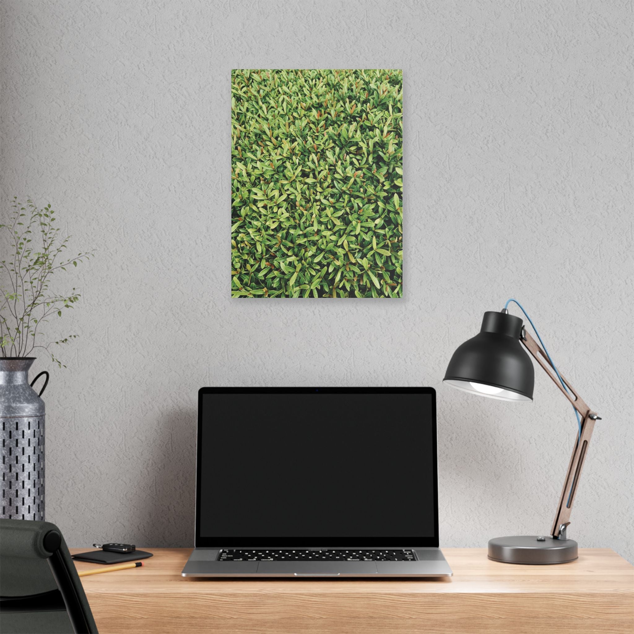 Green Hedge Canvas Wall Art — Botanical Stretched Canvas Print