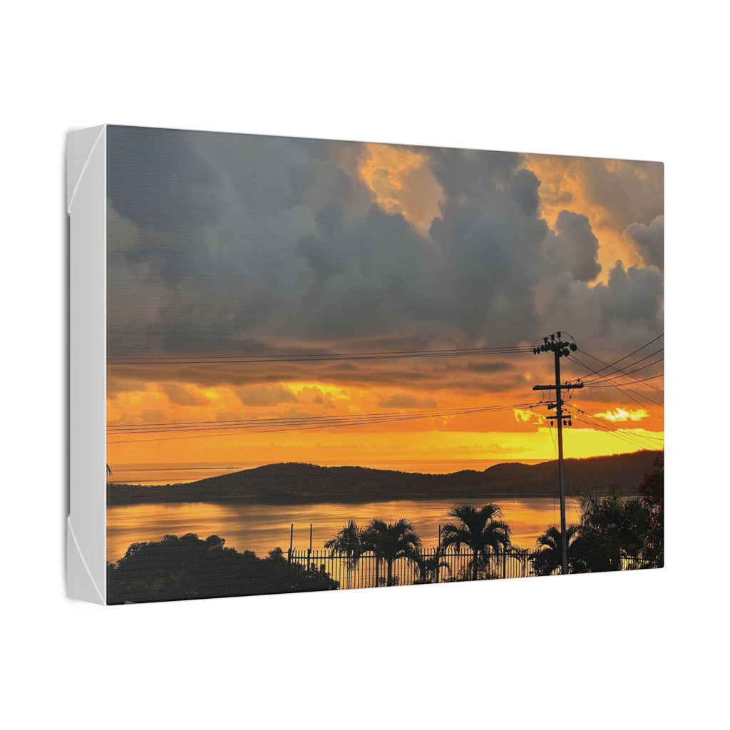 Sunset Harbor Port Moresby Canvas - Tropical Coastal Landscape Stretched Wall Art