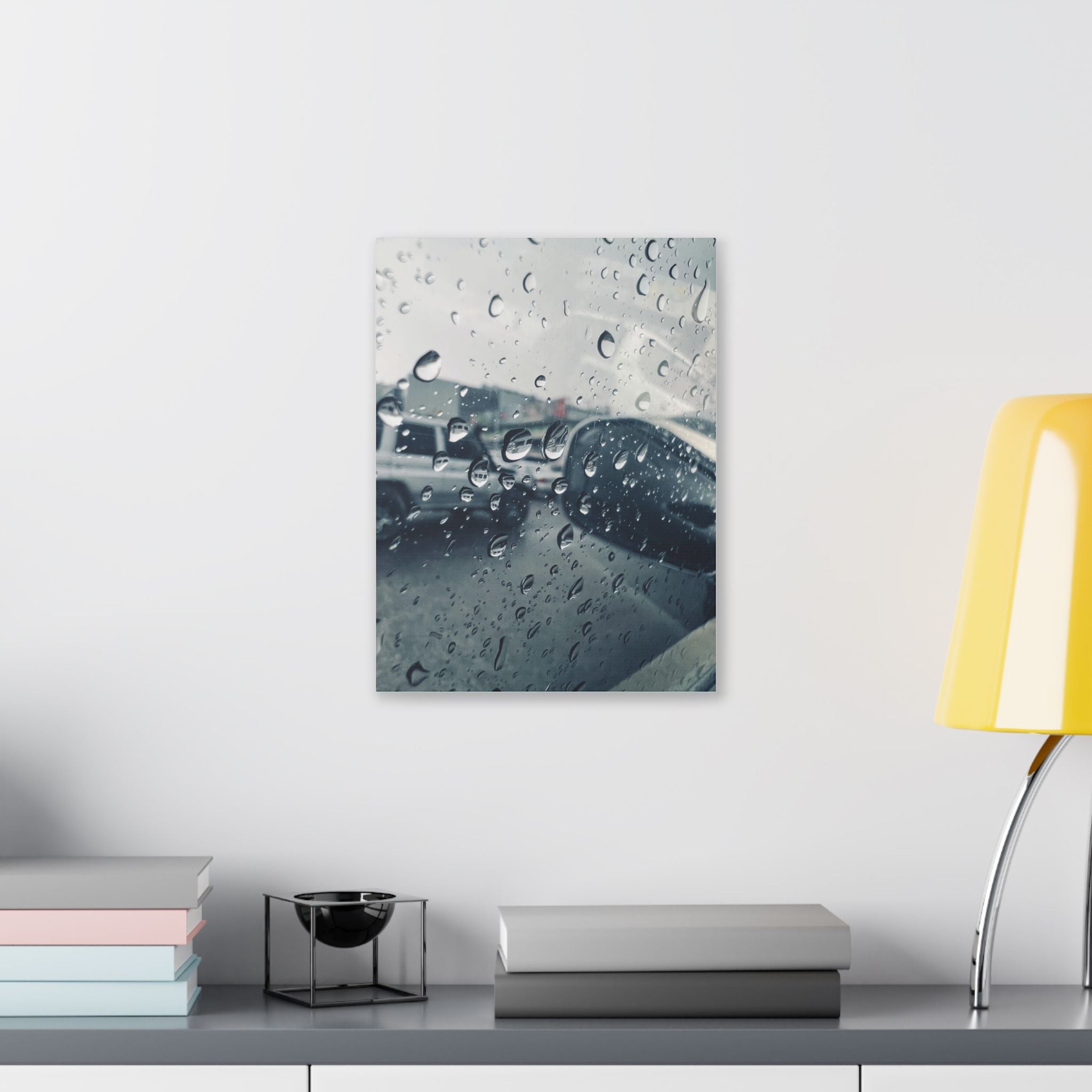 Rainy Window Car Photo Canvas
