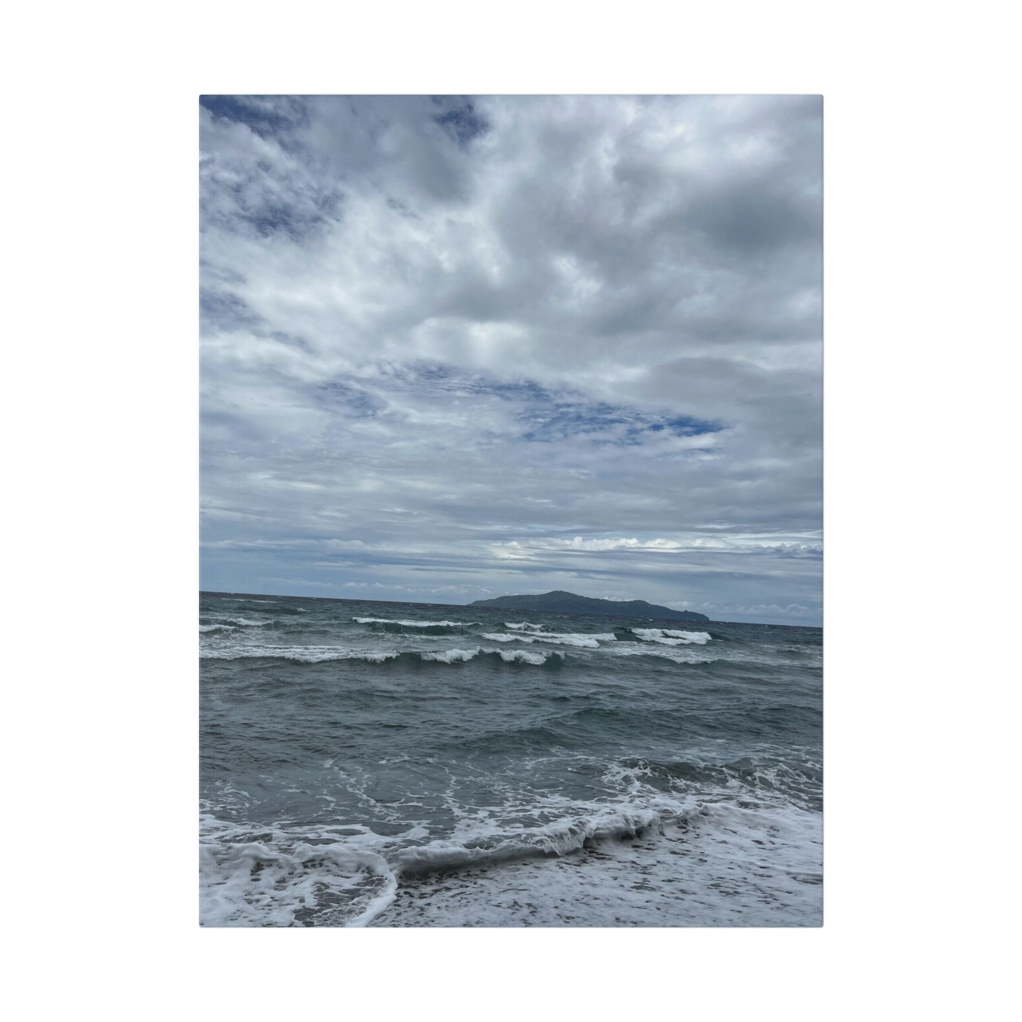 Stormy Ocean Nonga Rabaul Canvas Wall Art – Moody Seascape Stretched Canvas Print