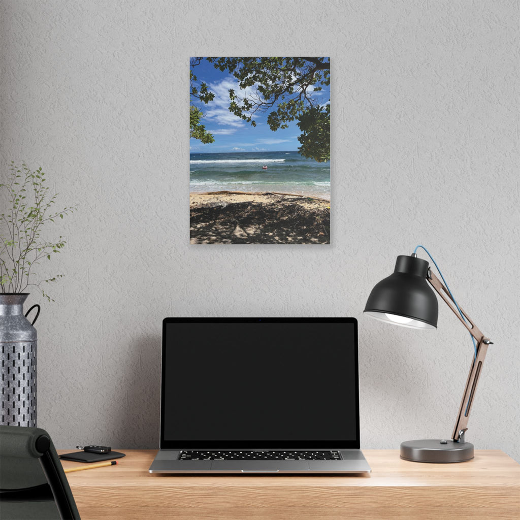 Tropical Beach Raivan Kokopo Canvas Print – Seaside Tree Framed Wall Art