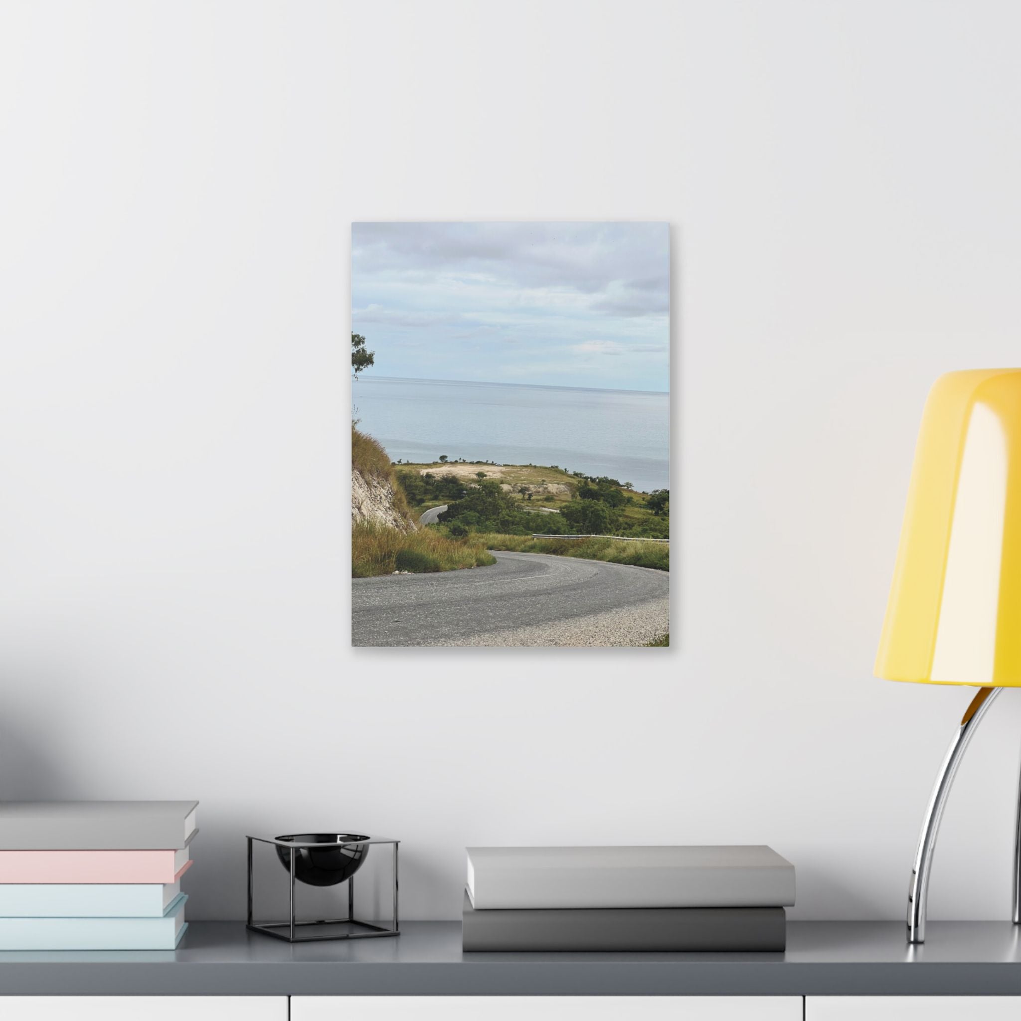 Coastal Road Canvas Print — Serene Seaside Landscape Wall Art